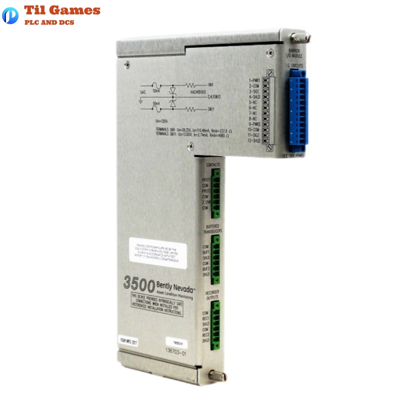 Bently Nevada 3500/50-04-00 136703-01 Tachometer Discrete Internal Barrier I/O Module