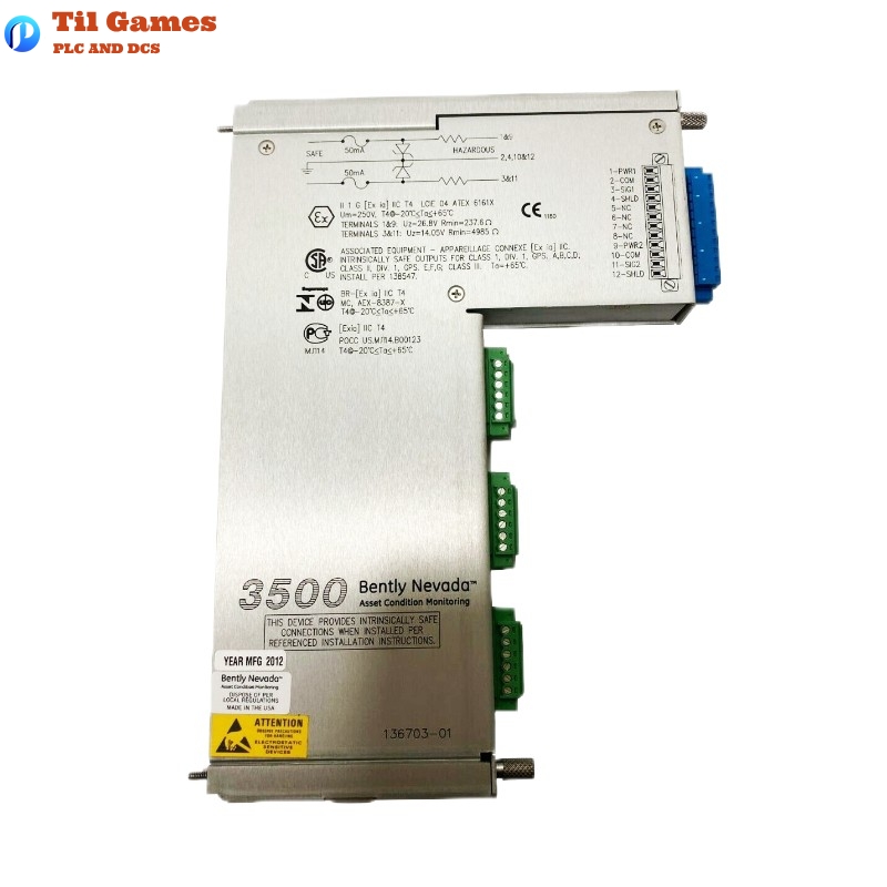 Bently Nevada 3500/50-04-00 136703-01 Tachometer Discrete Internal Barrier I/O Module Bently Nevada 3500/50-04-00 136703-01 Tachometer Discrete Internal Barrier I/O Module