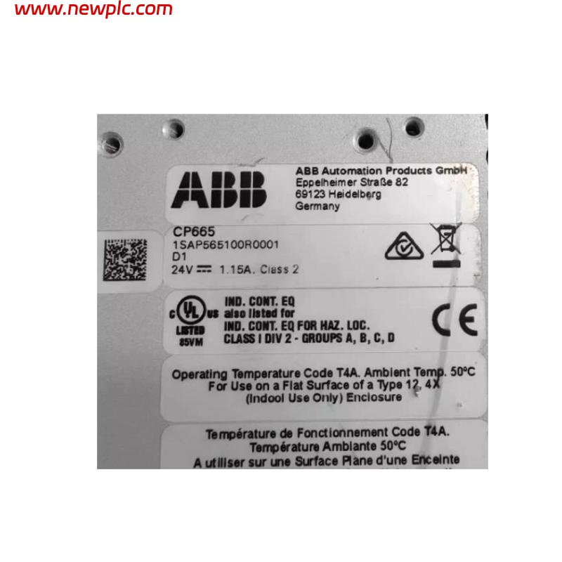 ABB CP665 1SAP565100R0001 Control Panel – 13.3 TFT Touch Screen