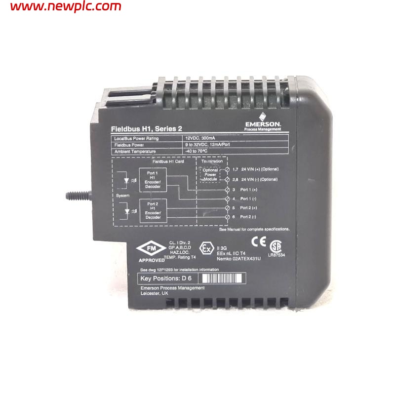 Emerson VE4017P0 KJ3242X1-BA1 DeltaV Series 2 Fieldbus H1 Card