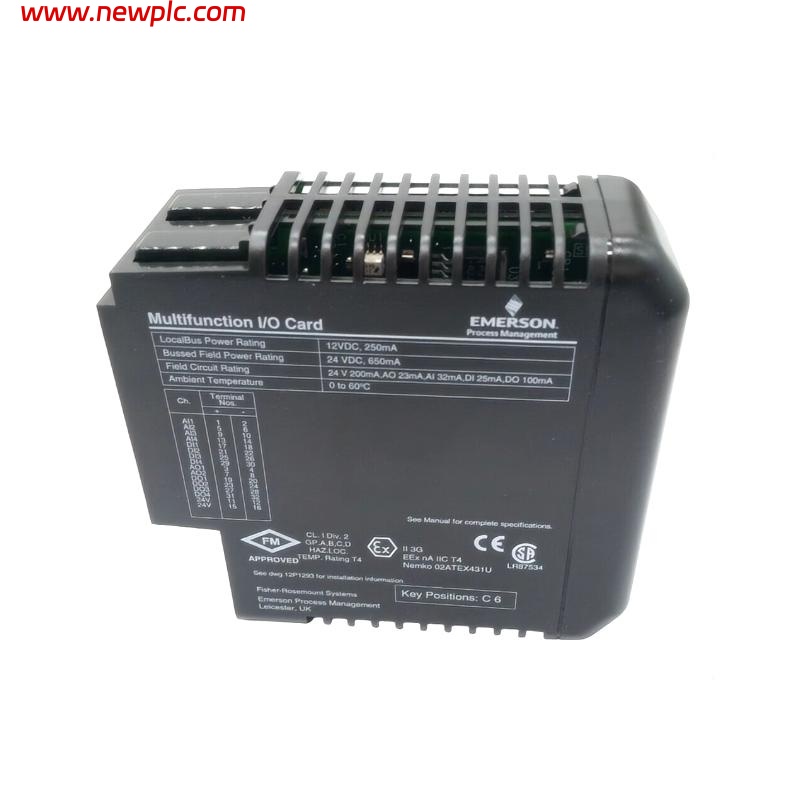 Emerson KJ3006X1-BA1 12P2180X072 Multifunction I/O Card