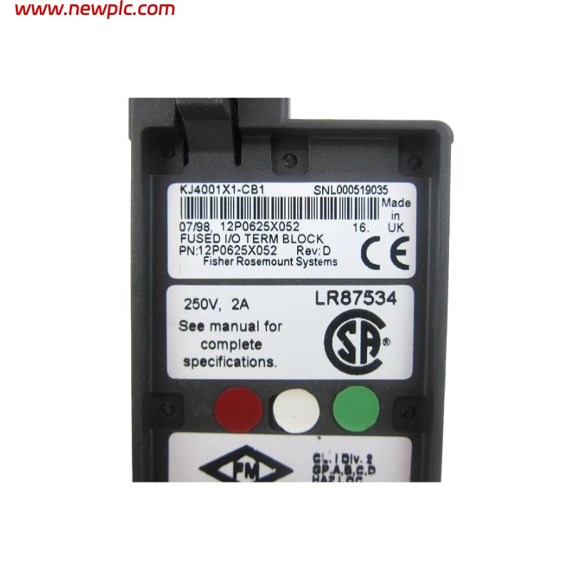 Emerson KJ4001X1-CB1 12P0625X052 Input/Output Terminals