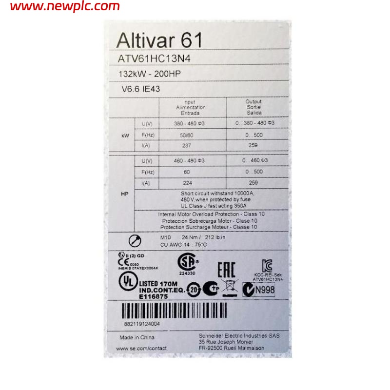 Schneider ATV61HC13N4 Variable Speed Drive Schneider ATV61HC13N4 Variable Speed Drive