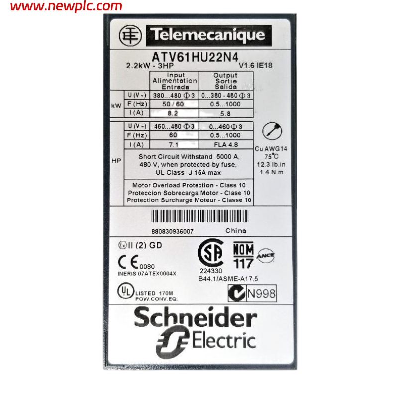 Schneider ATV61HU22N4 Variable Frequency Drive (for three-phase motors)