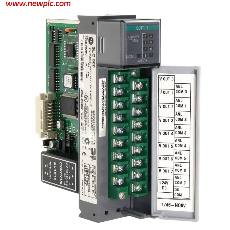 Allen Bradley 1746-NO8V SLC 500 8‑Channel Analog Voltage Output Mod Allen Bradley 1746-NO8V SLC 500 8‑Channel Analog Voltage Output Mod