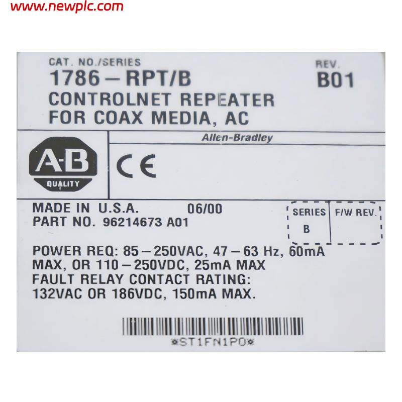 Allen Bradley 1786-RPT ControlNet Coaxial Panel Mount Repeater