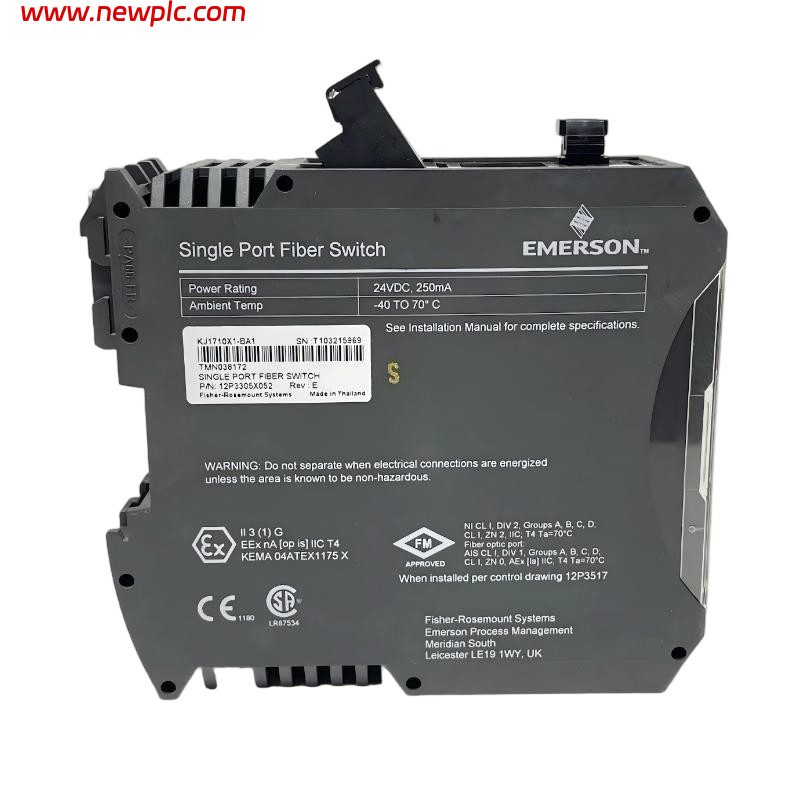 Emerson KJ1740X1-BA1 Four-Port Fiber Switch / Communication Module
