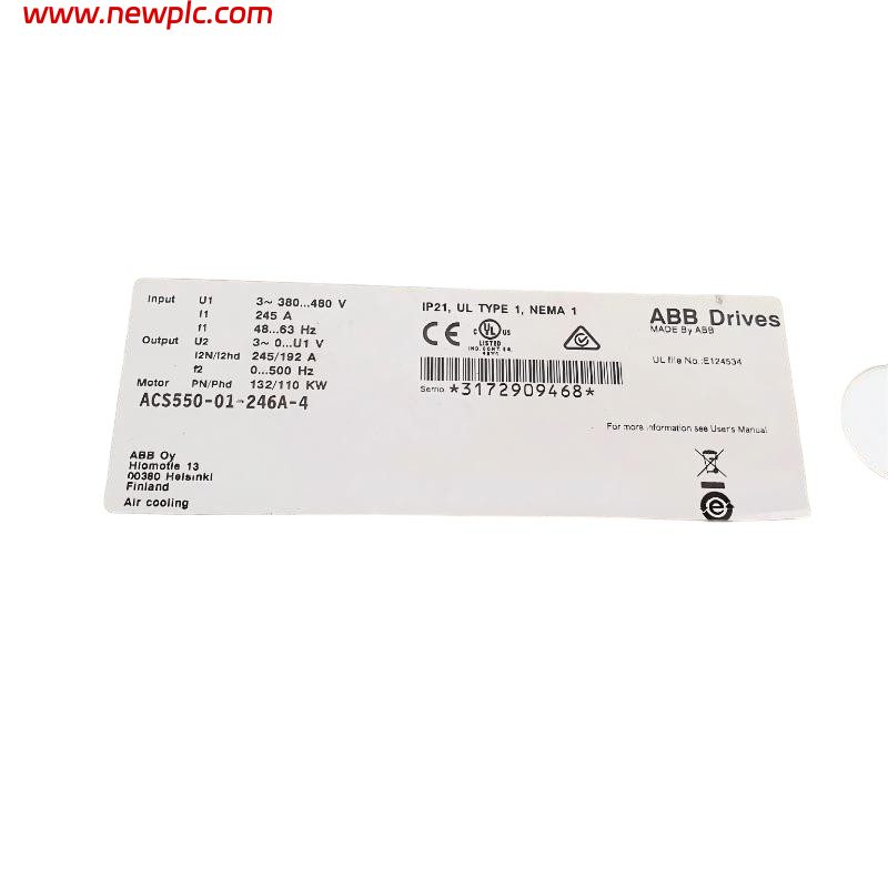 ABB ACS550-01-246A-4 3AUA0000014490-D Low Voltage AC Drive ABB ACS550-01-246A-4 3AUA0000014490-D Low Voltage AC Drive