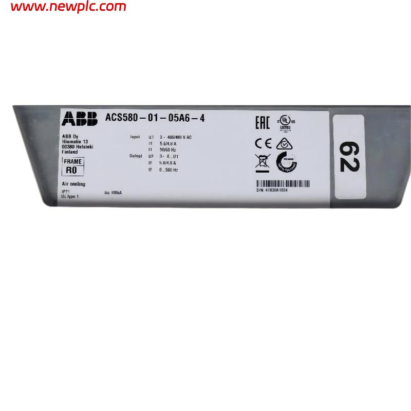 ABB ACS580-01-05A6-4 3AUA0000080489 Low Voltage AC Variable Frequency Drive (VFD)