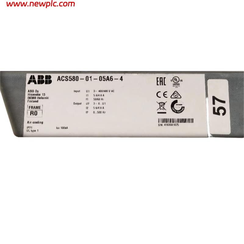 ABB ACS580-01-05A6-4 3AUA0000190555 Low Voltage AC Variable Frequency Drive (VFD) ABB ACS580-01-05A6-4 3AUA0000190555 Low Voltage AC Variable Frequency Drive (VFD)