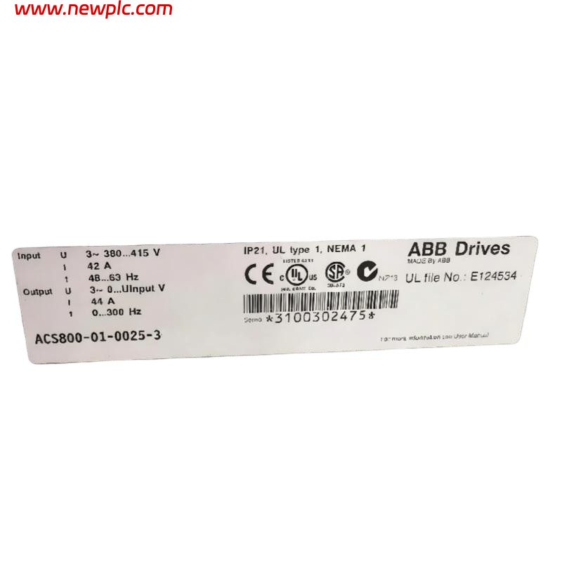 ABB ACS800-01-0025-3 64576283 Low Voltage AC Variable Frequency Drive (VFD)