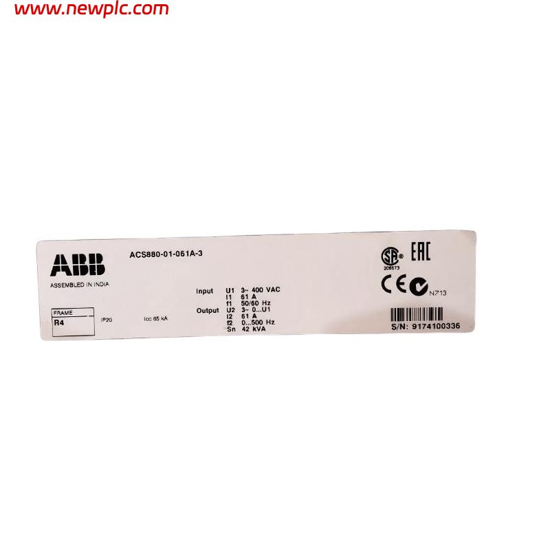 ABB ACS880-01-061A-3 3ABD00032627-D Low Voltage AC Variable Frequency Drive (VFD)