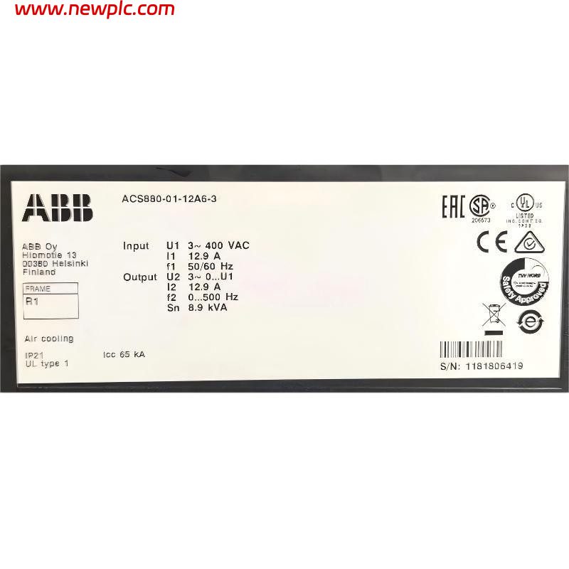 ABB ACS880-01-12A6-3 3ABD00035964-D Low Voltage AC Variable Frequency Drive (VFD) ABB ACS880-01-12A6-3 3ABD00035964-D Low Voltage AC Variable Frequency Drive (VFD)