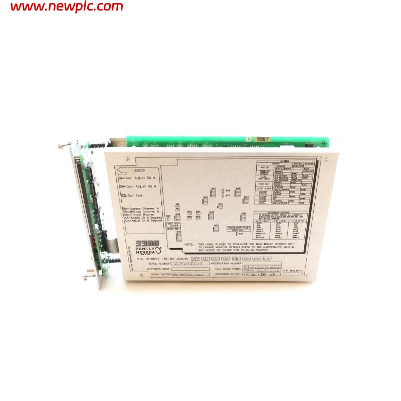 Bently Nevada 3300/55-04-03-08-08-01-01-00-00 Dual Velocity Monitor Bently Nevada 3300/55-04-03-08-08-01-01-00-00 Dual Velocity Monitor