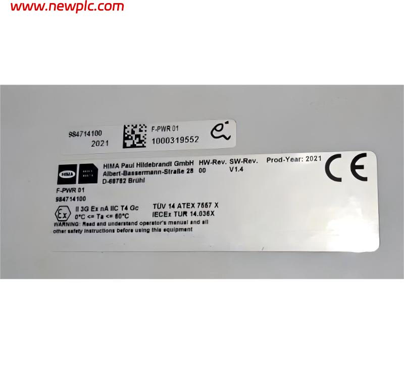HIMA F-PWR 01 984714100 Power Supply Module HIMA F-PWR 01 984714100 Power Supply Module