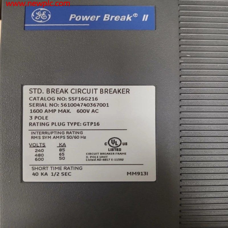 GE SSF16G216 Insulated Case Circuit Breaker (ICCB)