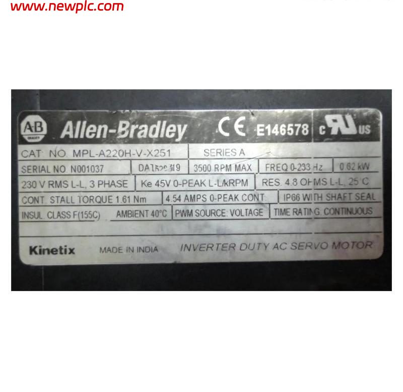 Allen-Bradley MPL-A220H-V-X251 MPAS Linear Stage Spare Servo Motor Allen-Bradley MPL-A220H-V-X251 MPAS Linear Stage Spare Servo Motor
