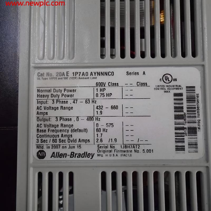 Allen Bradley 20AE1P7A0AYNNNC0 PowerFlex 70 AC Drive