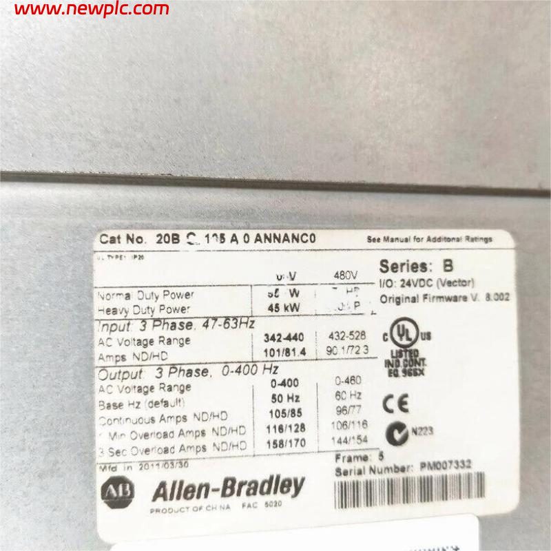 Allen Bradley 20BC105A0ANNANC0 PowerFlex 700 AC Drive